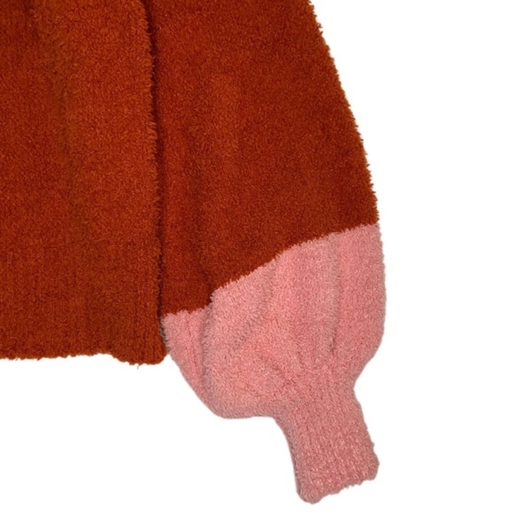 LC Lauren Conrad • Colorblock Fuzzy Sweater • Rust & Blush • Size M - Picture 12 of 12